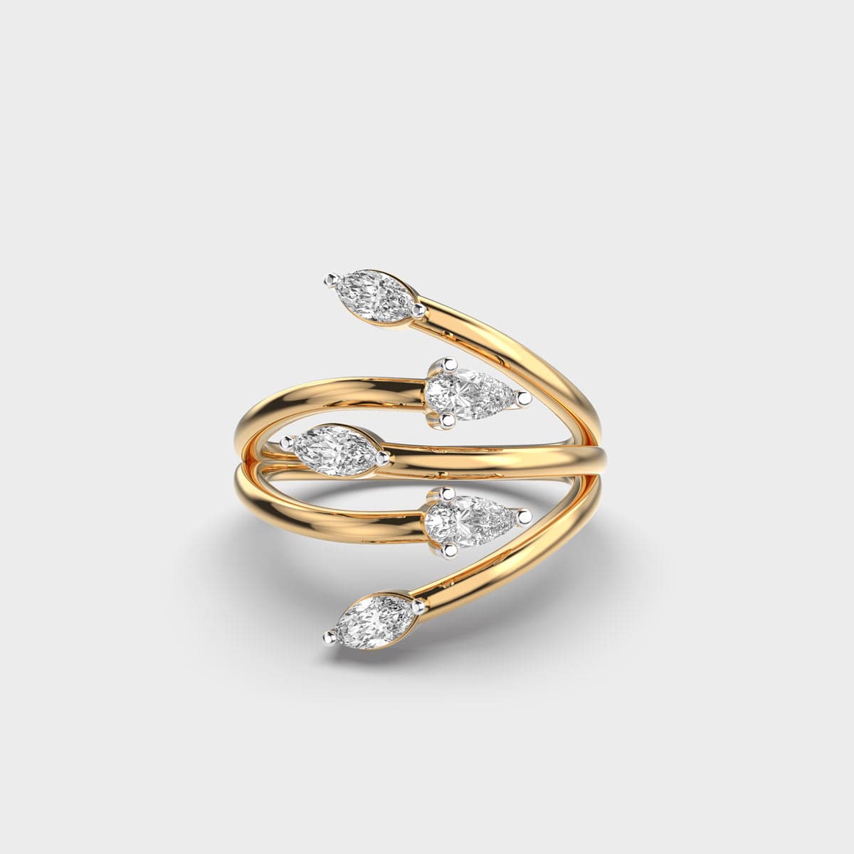 Crisscross Glam Cocktail Diamond Ring