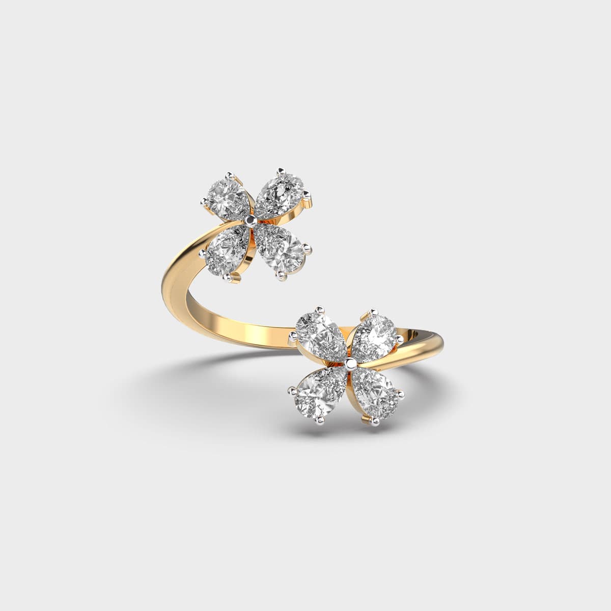 Petals Of Flowers Diamond Ring