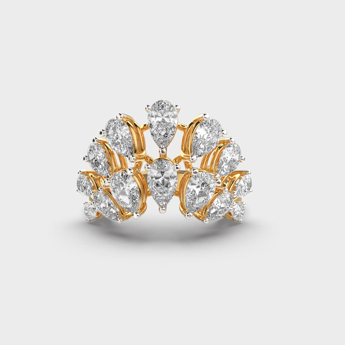 Heavy Regal Crown Diamond Ring