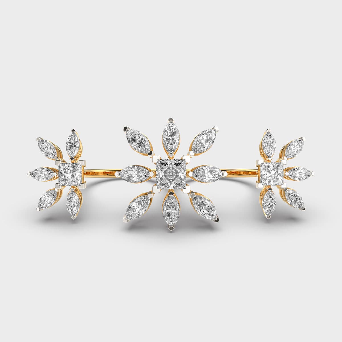 Floral Trio Cocktail Diamond Ring