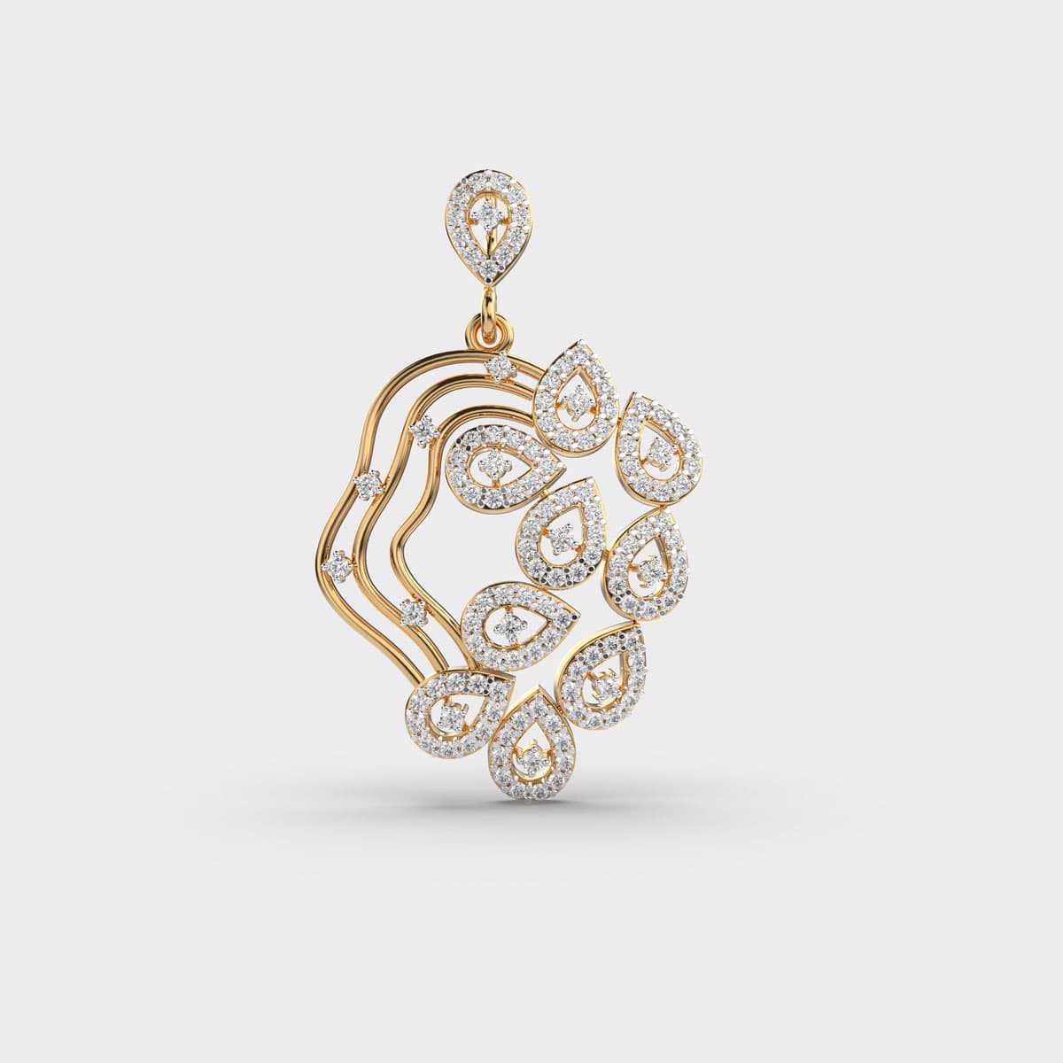 Tear Mist Feather Diamond Pendant (Without Chain)