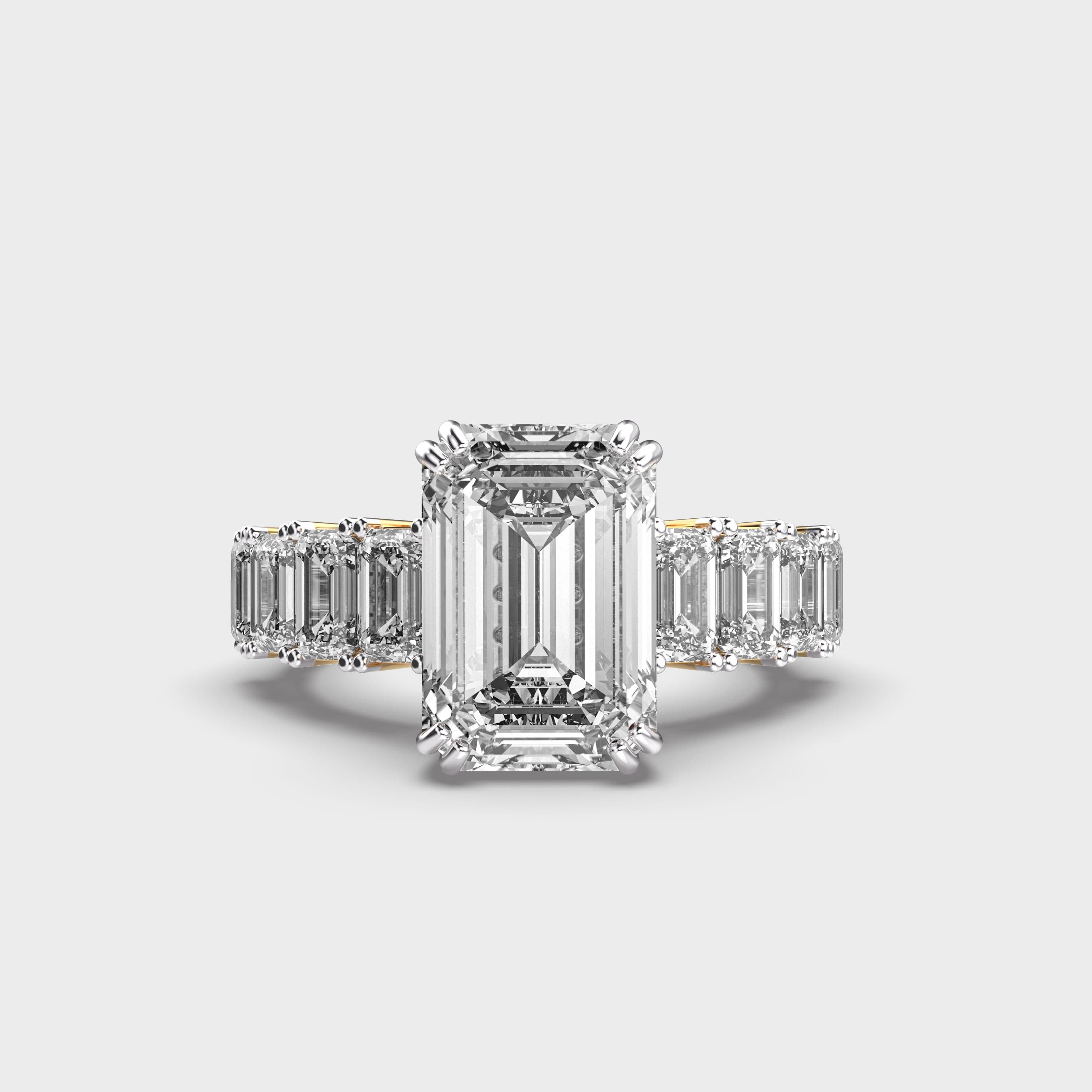Midnight Illusion Emerald Solitaire Diamond Ring