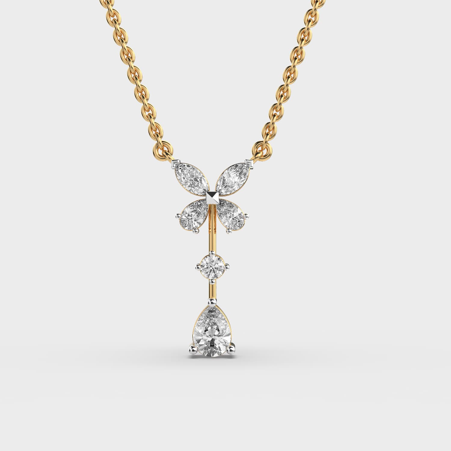 Bloom and Budding Diamond Pendant (With Chain)