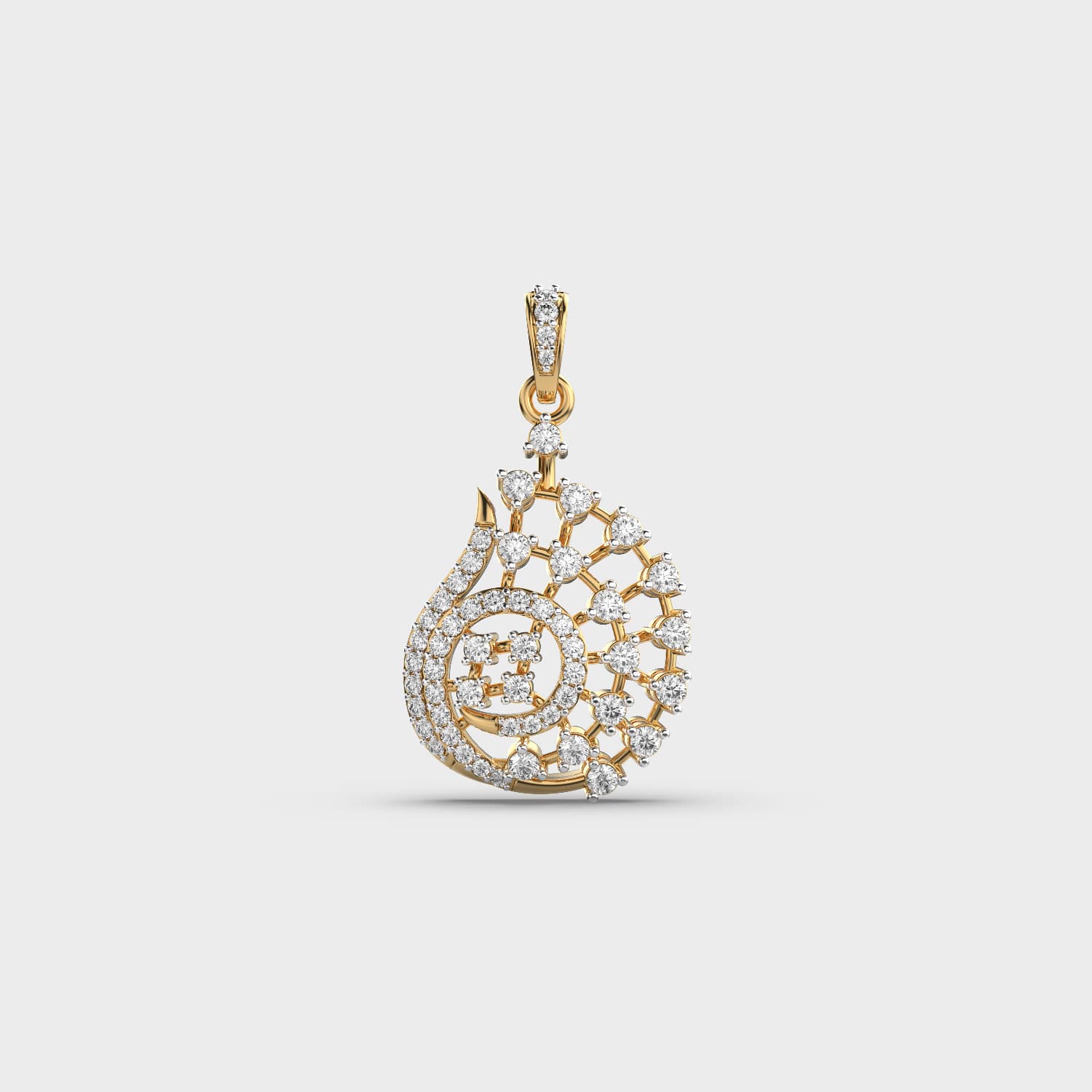 Elegant Swirl Diamond Pendant