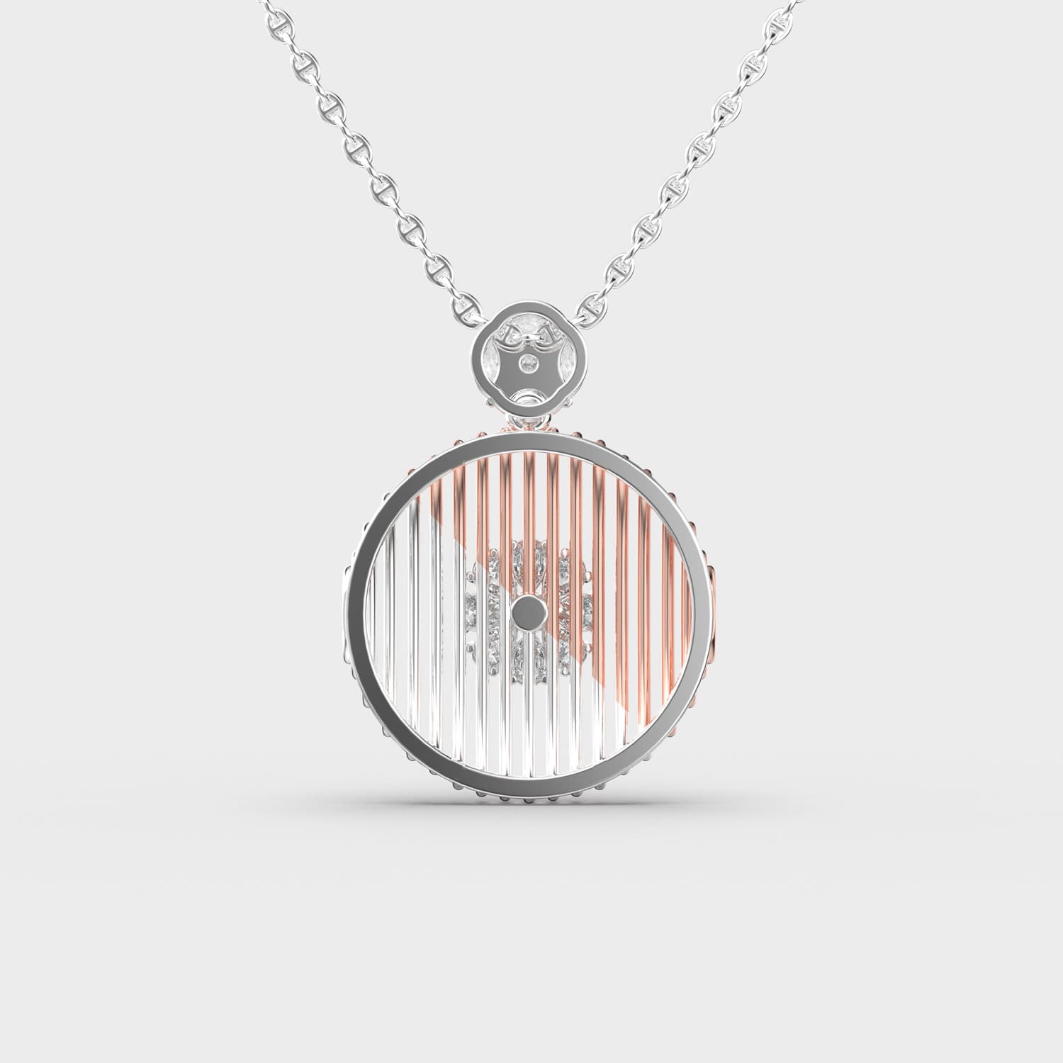Elegant Dual-tone Diamond Pendant