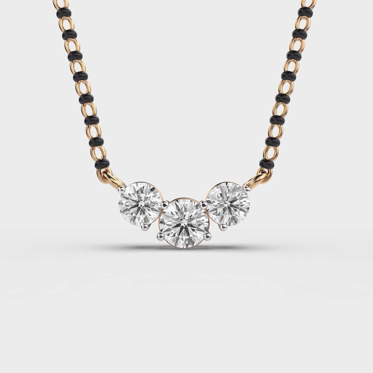 Twilight Tres Solitaire Mangalsutra Pendant (With Chain)
