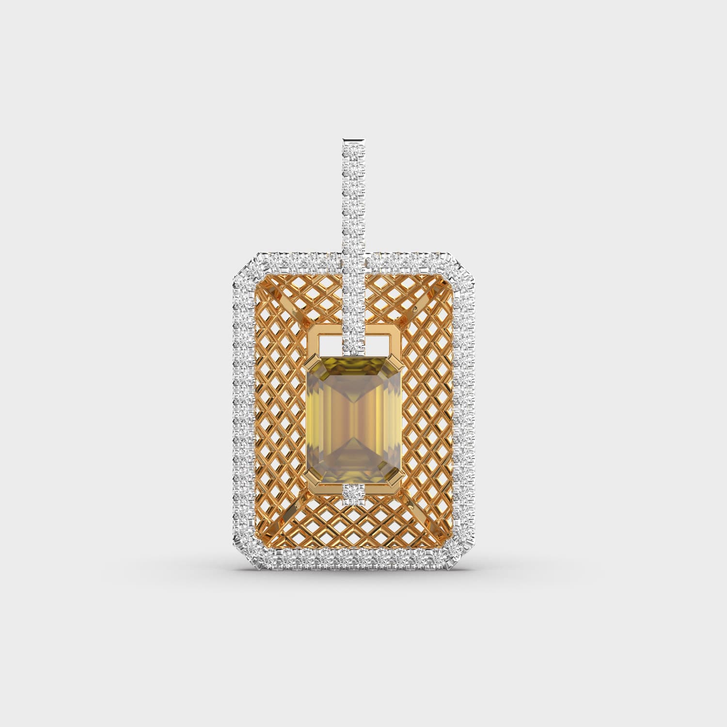Elegant Grid Pendant