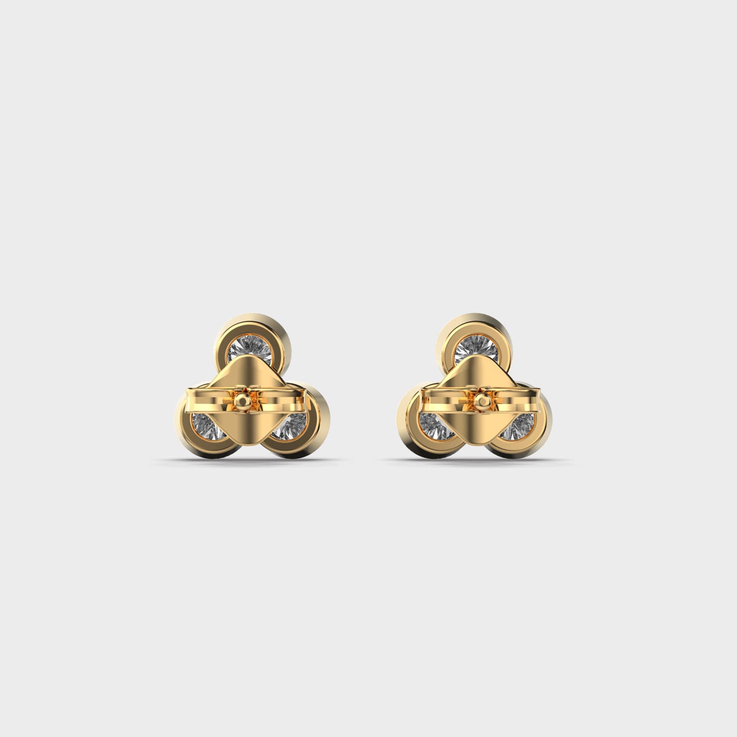Trigonal Mini Diamond Ear Studs For Kids