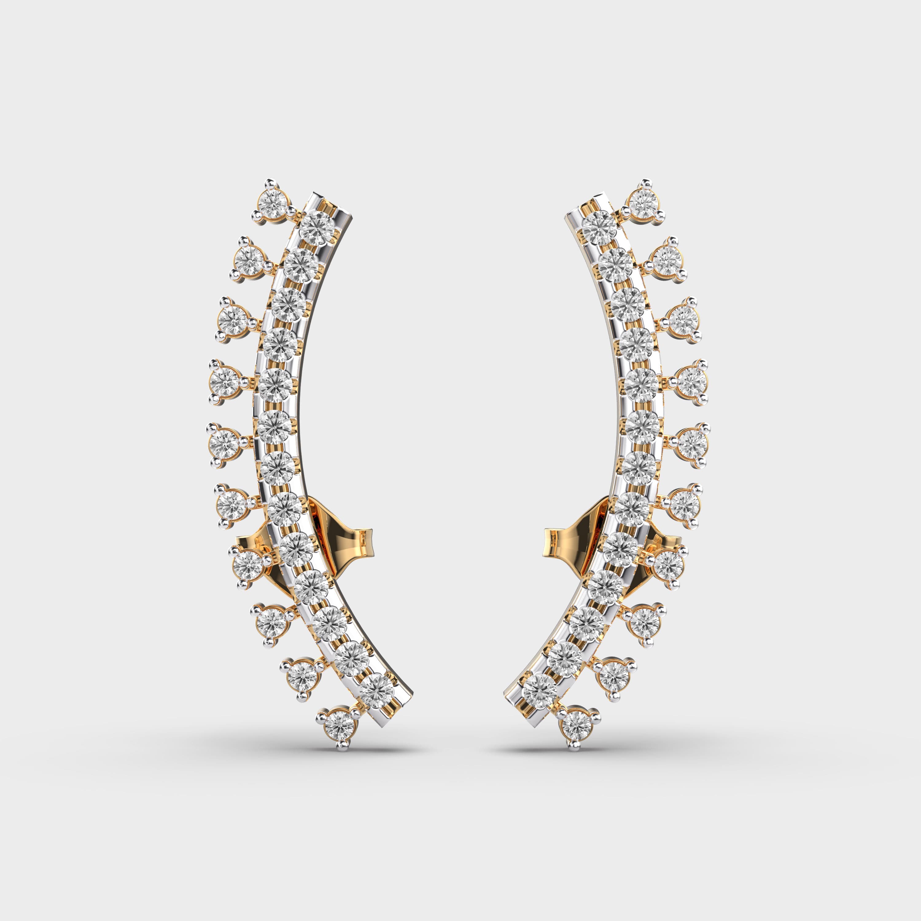 Vine Diamond Encrusted Ear Cuffs