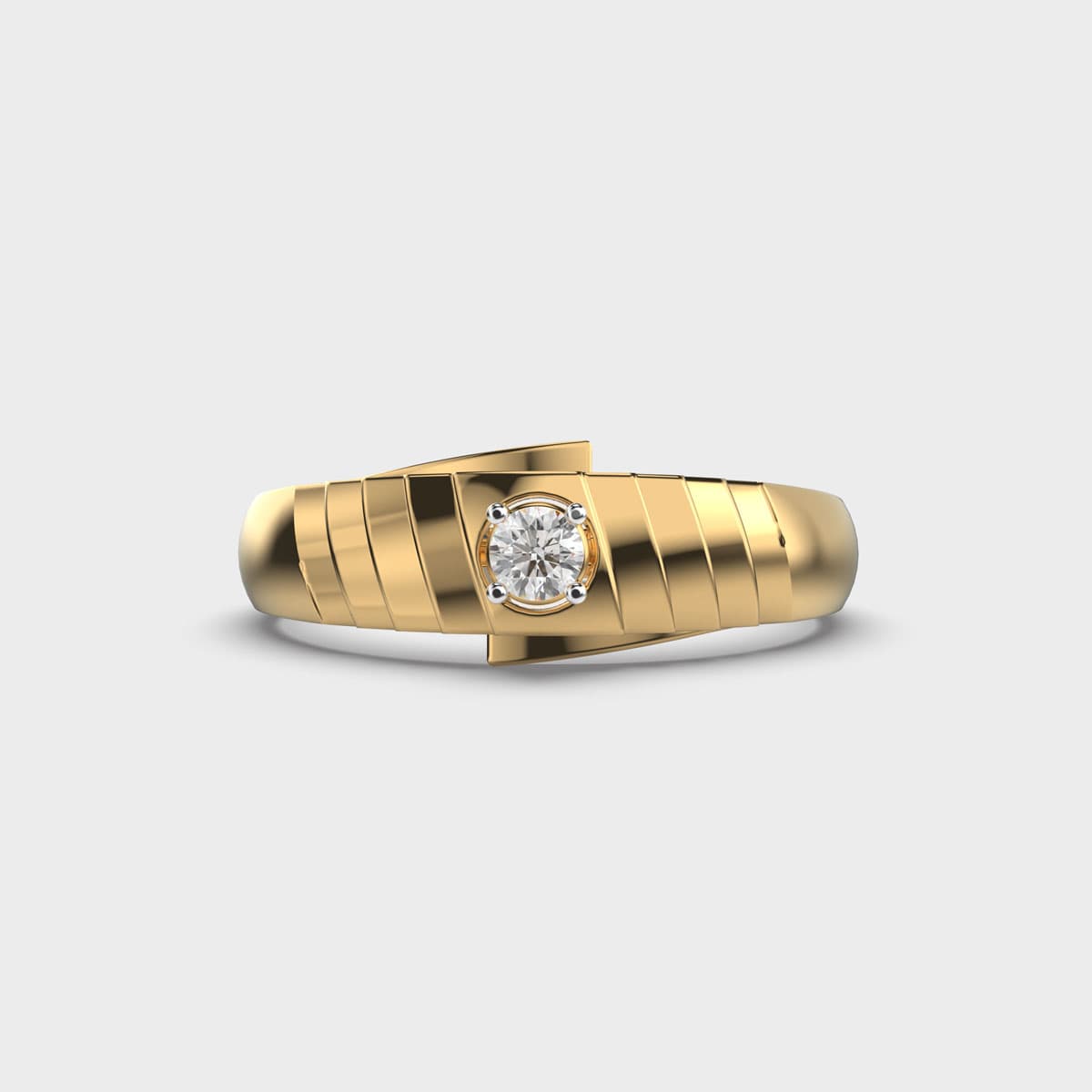 Serpentine Mens Diamond Band Ring