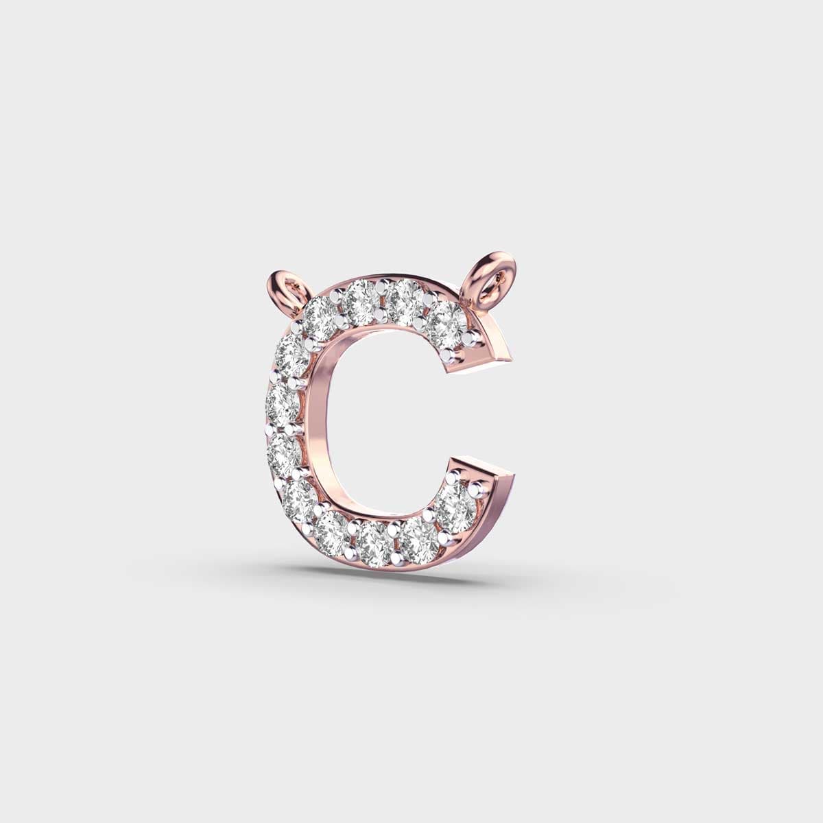 Charming 'C' Diamond Pendant (Without Chain)