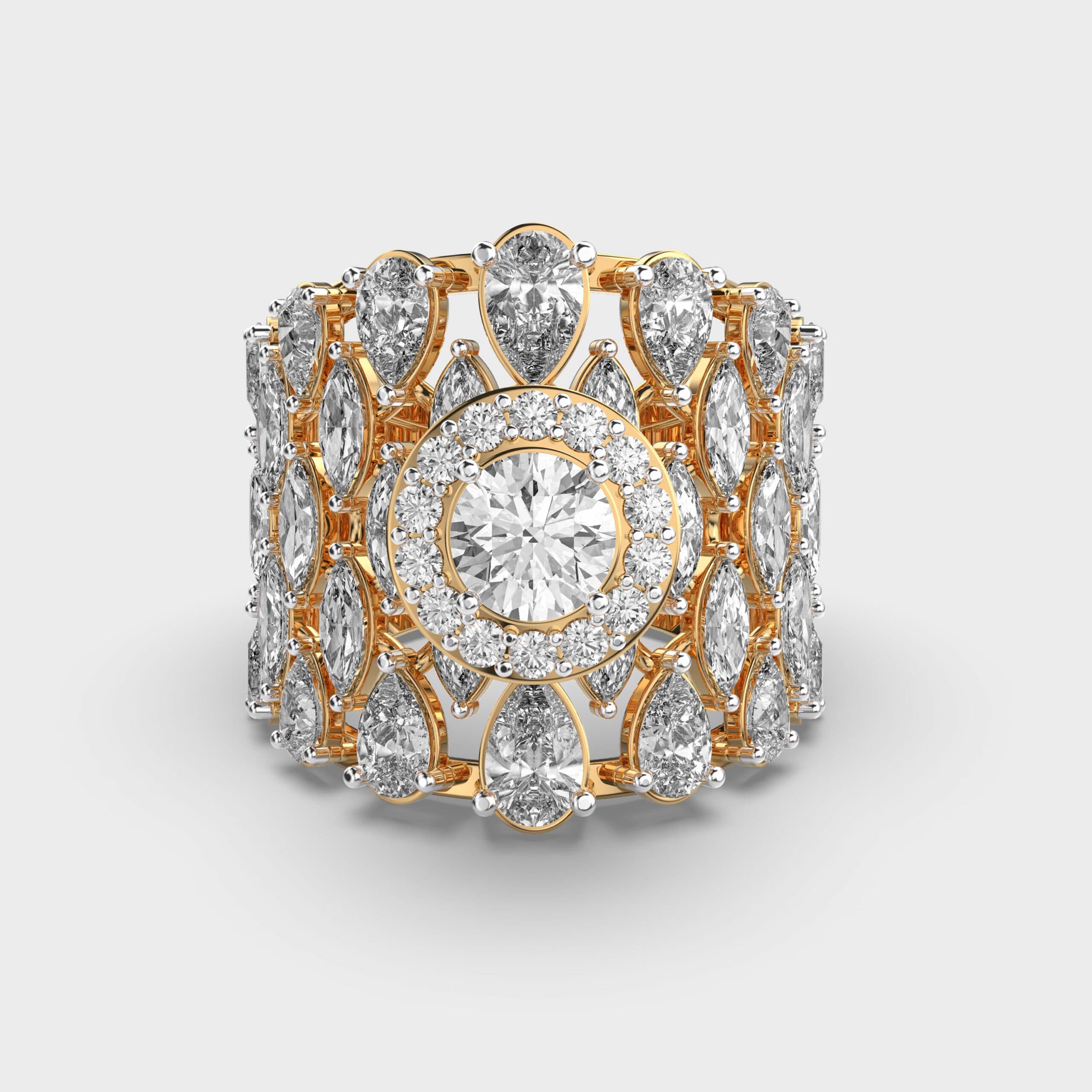 Gilded Lustreluxe Mixed Cocktail Ring