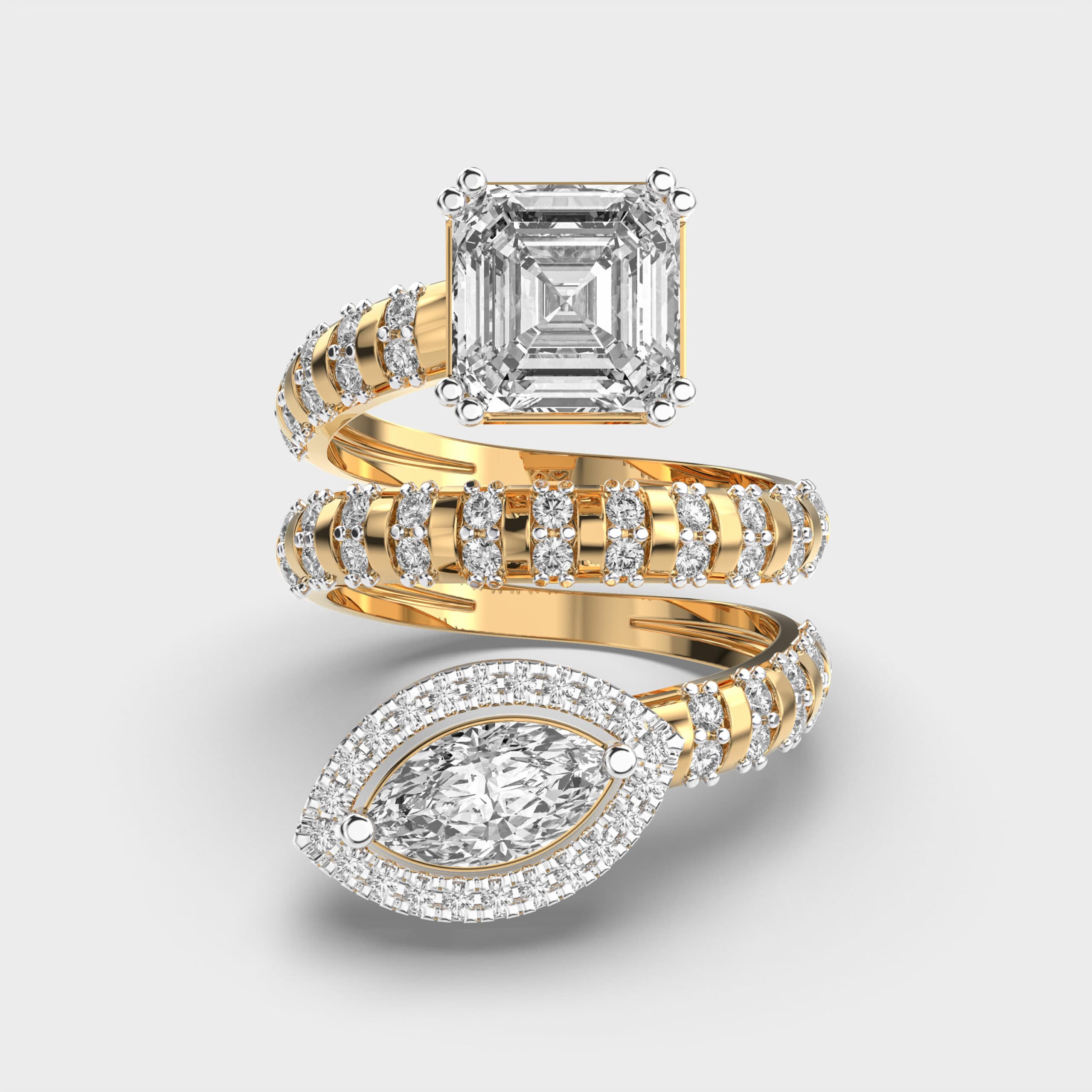Loopora Trilusture Diamond Cocktail Ring