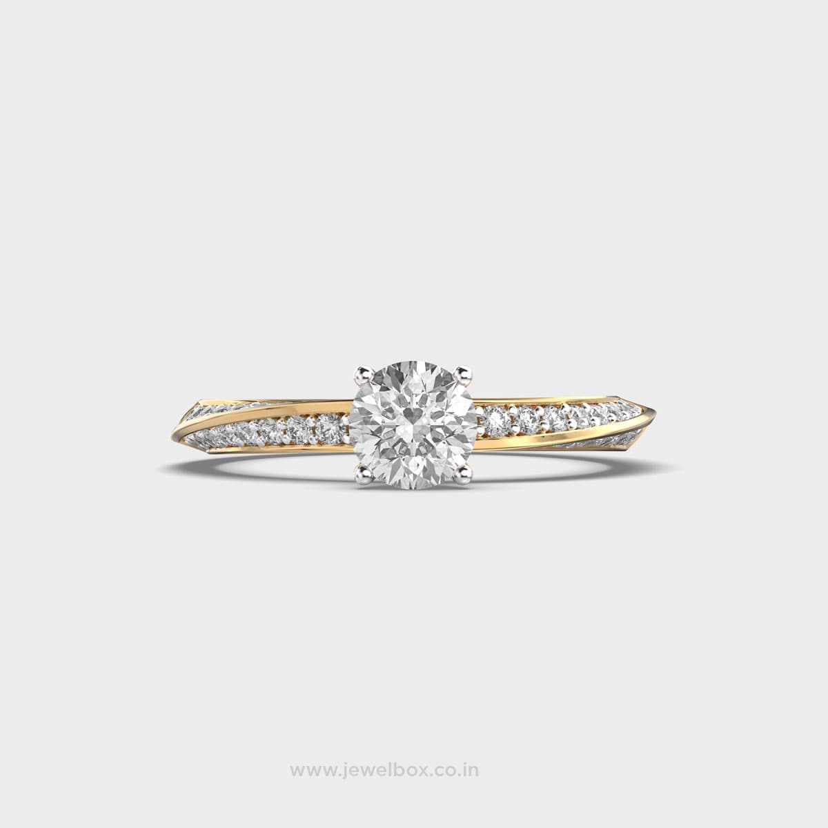 Gentle Wave Round Diamond Ring