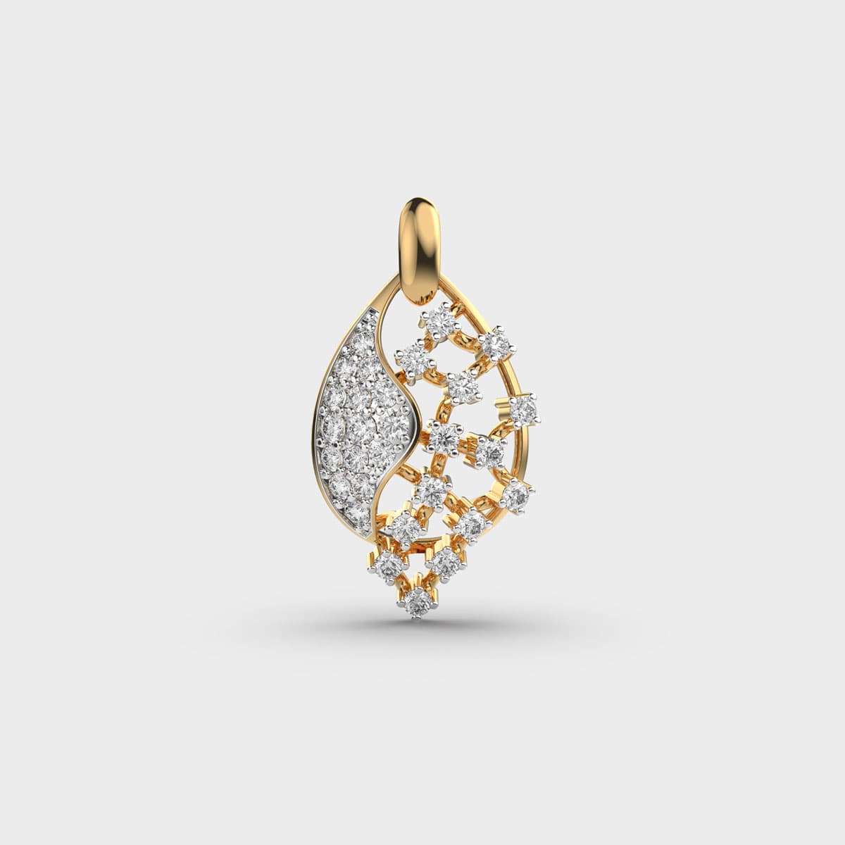 Diamond Leaf Spead Net Pendant Without Chain