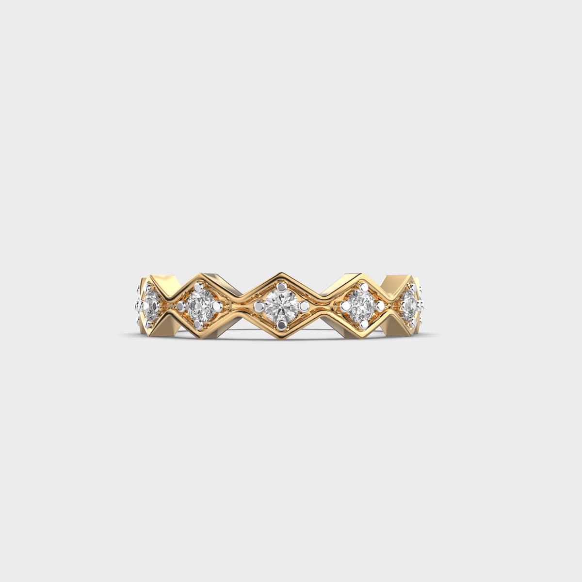 Glittering Single Shine Diamond Band Ring