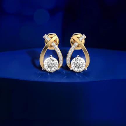Twirl Aura Padma Cut Diamond Stud Earrings