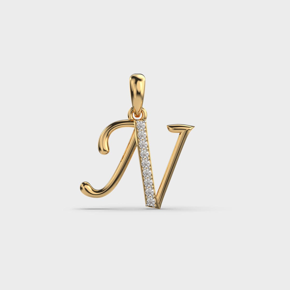 "N'' Initial Diamond Name Pendant