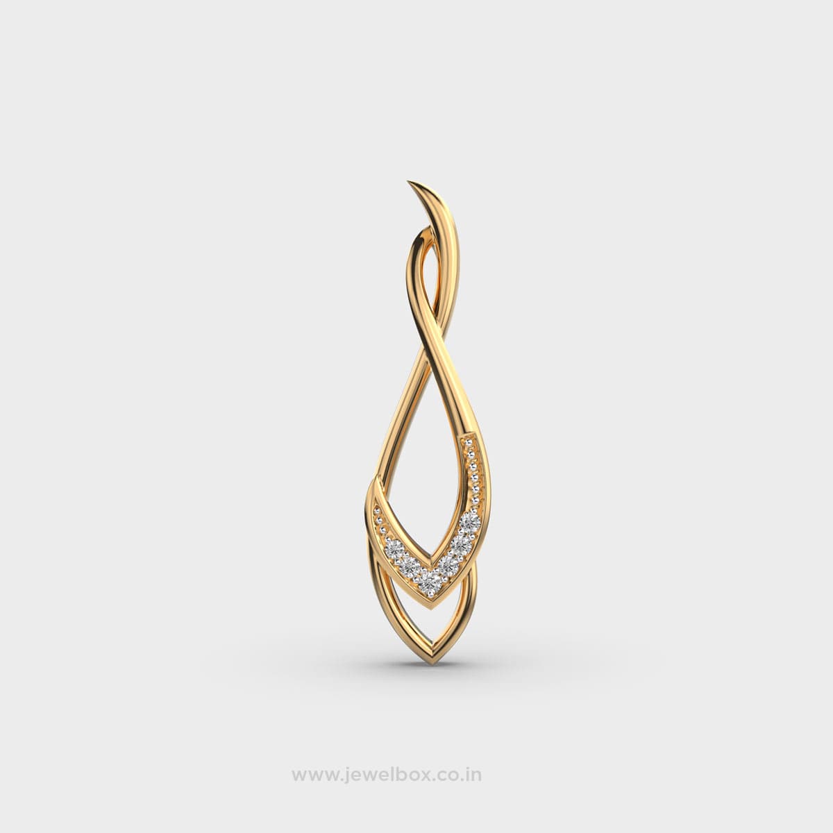 Infinity Twist Diamond Pendant (Without Chain)