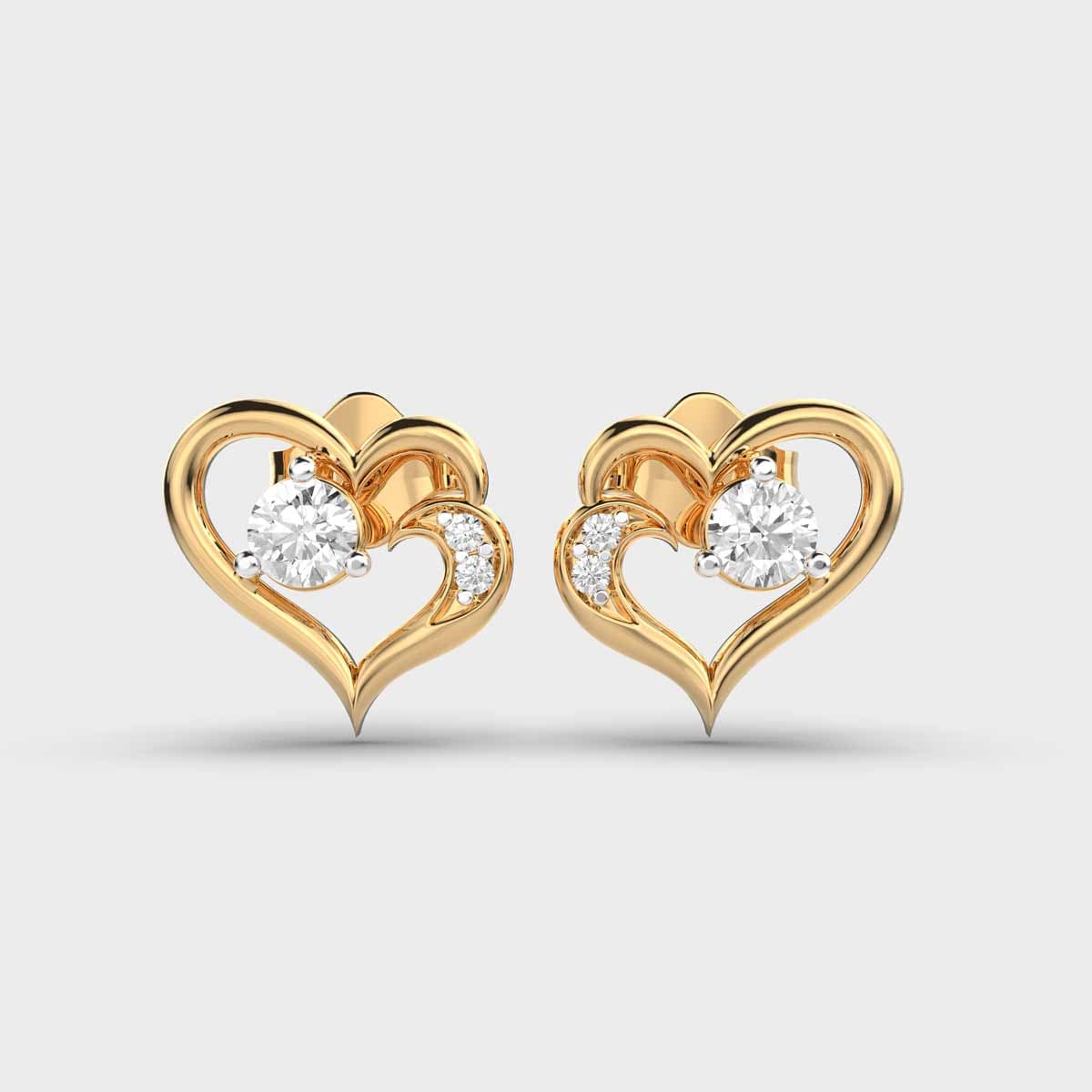 Little Hearts Diamond Stud Earrings
