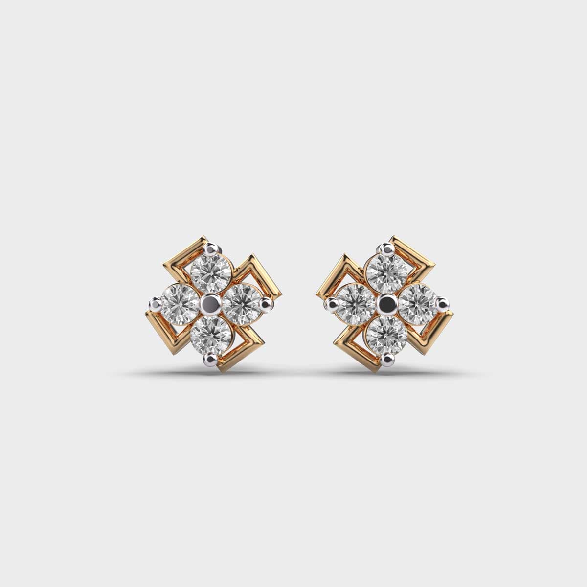 Swastika Diamond Encrusted Earstuds