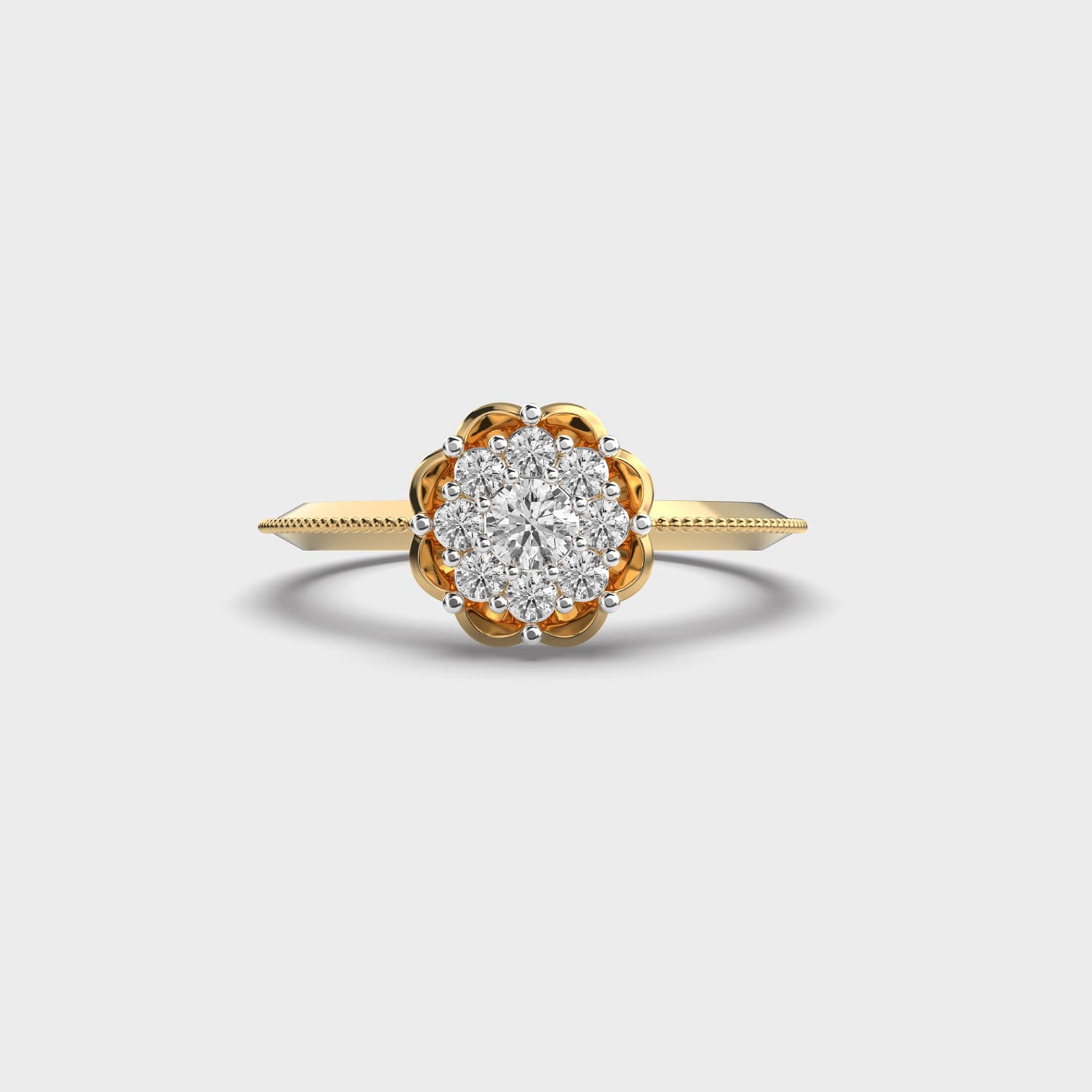 Graceful Sunflower Diamond Ring