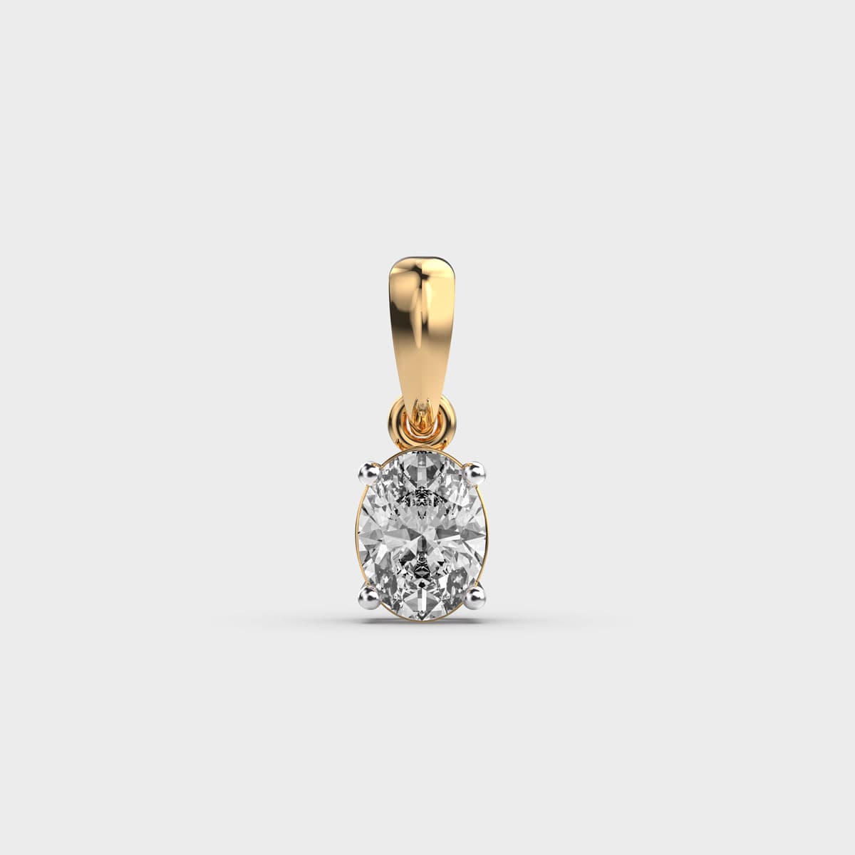 2 Carat Classic Oval Solitaire Pendant(Without Chain)