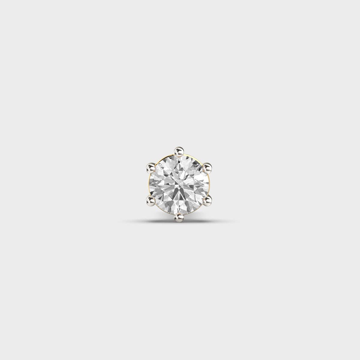 Round Solitaire Diamond Stud For Men