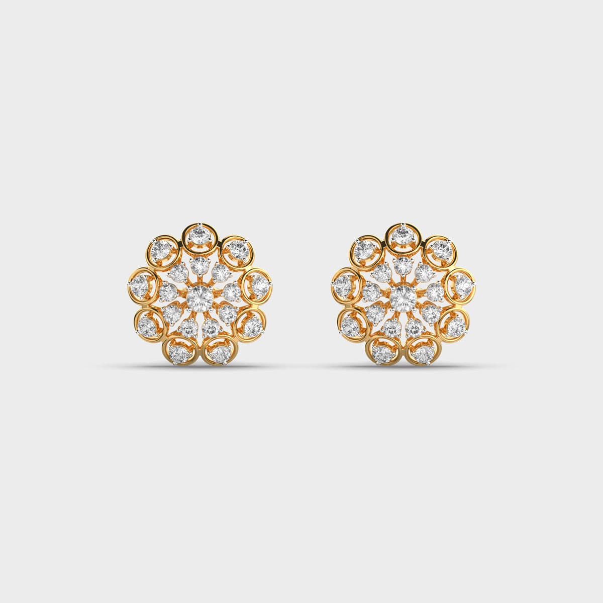 Elise Sunburst Diamond Ear Studs
