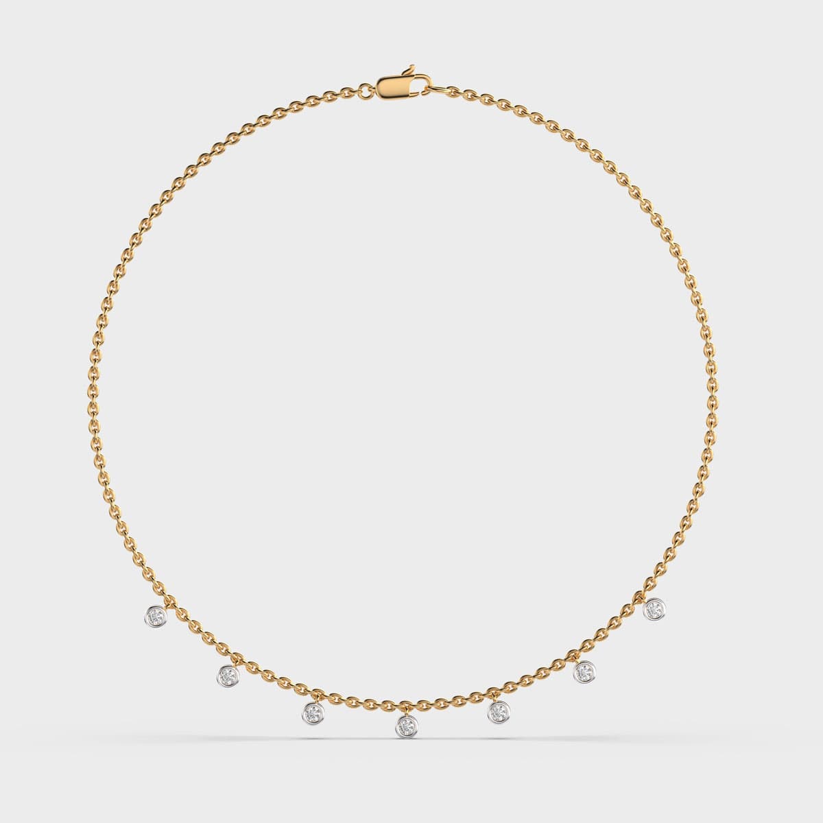 Beaded Elegance Diamond Pendant with Chain