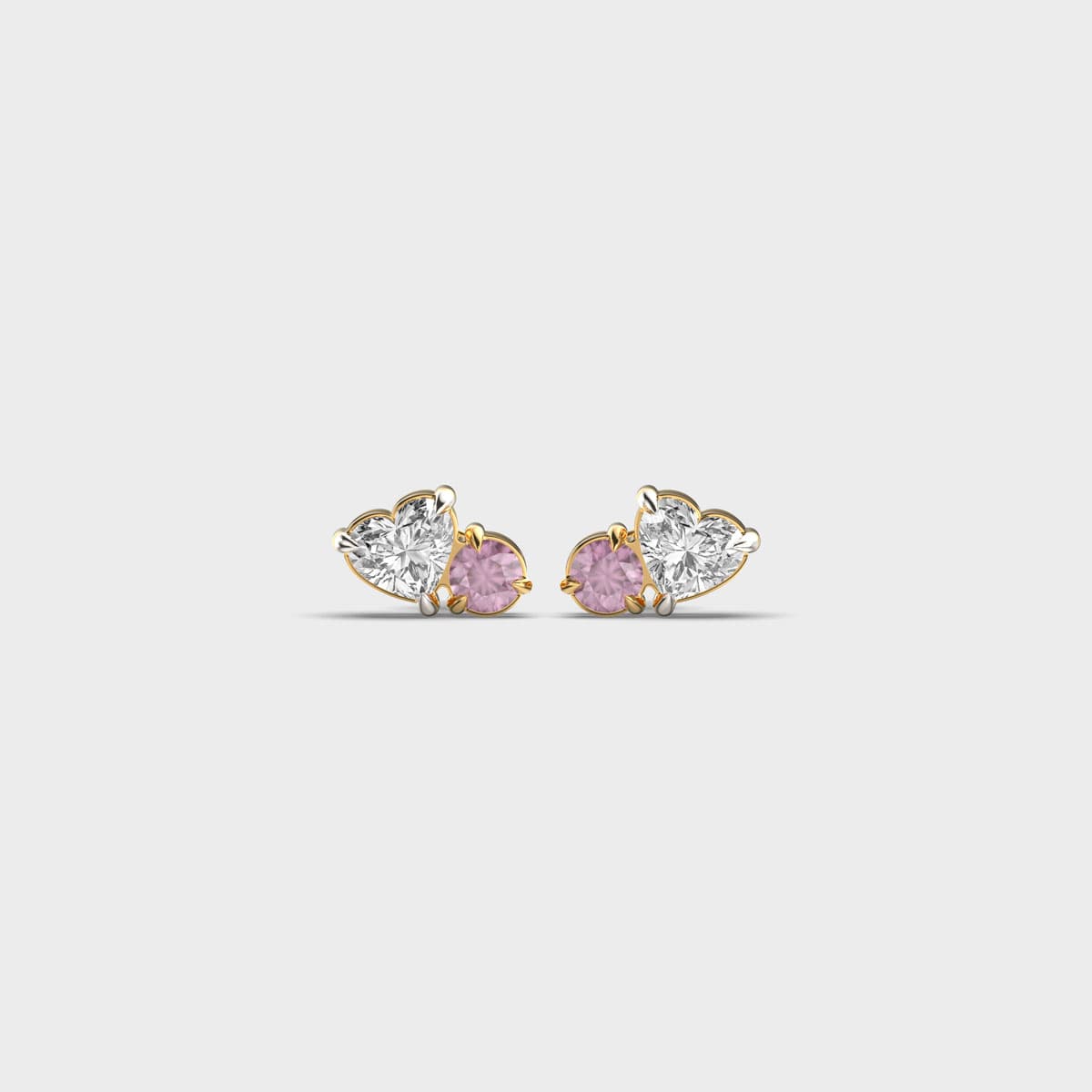 Mini Heart Toi Et Moi Diamond Ear Studs