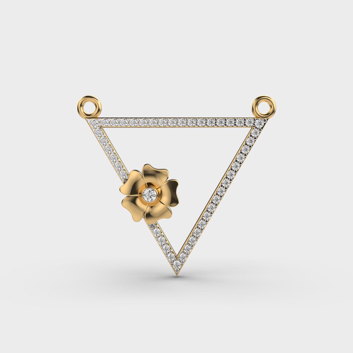Floral Triangle Diamond Pendant (Without Chain)