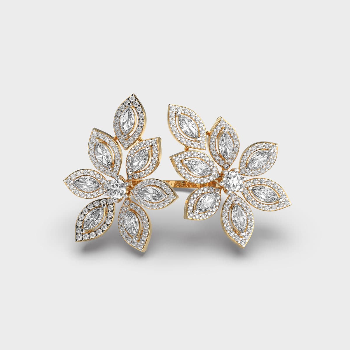 Leafs of Love Duo Cocktail Diamond Ring