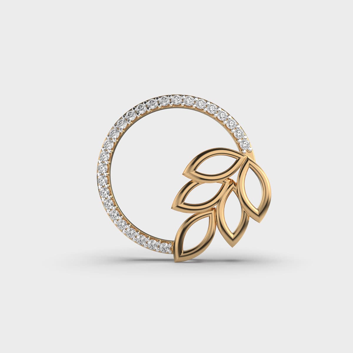 Blooming Circle Diamond Pendant Without Chain