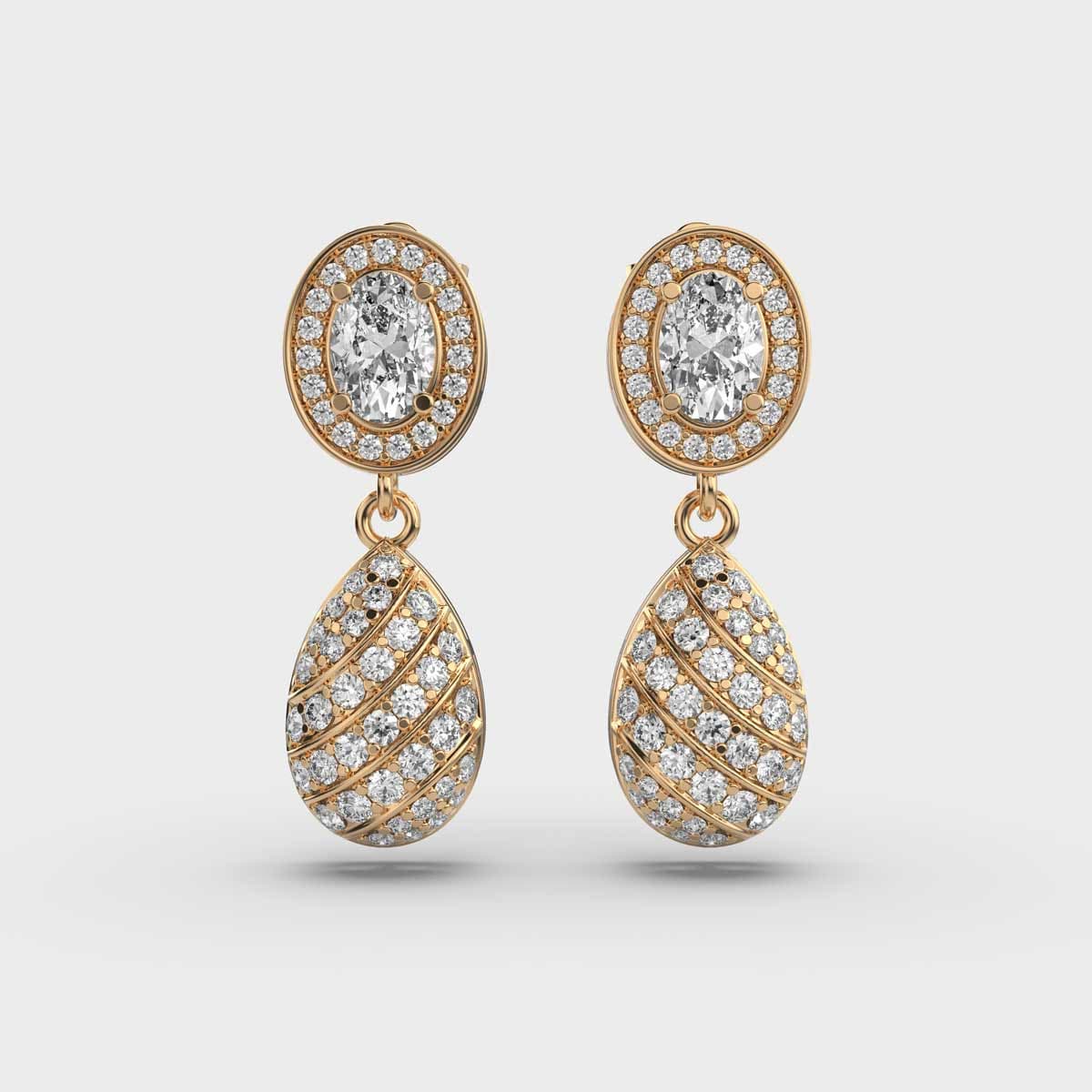 Ornamental Beauty Diamond Drop Earrings