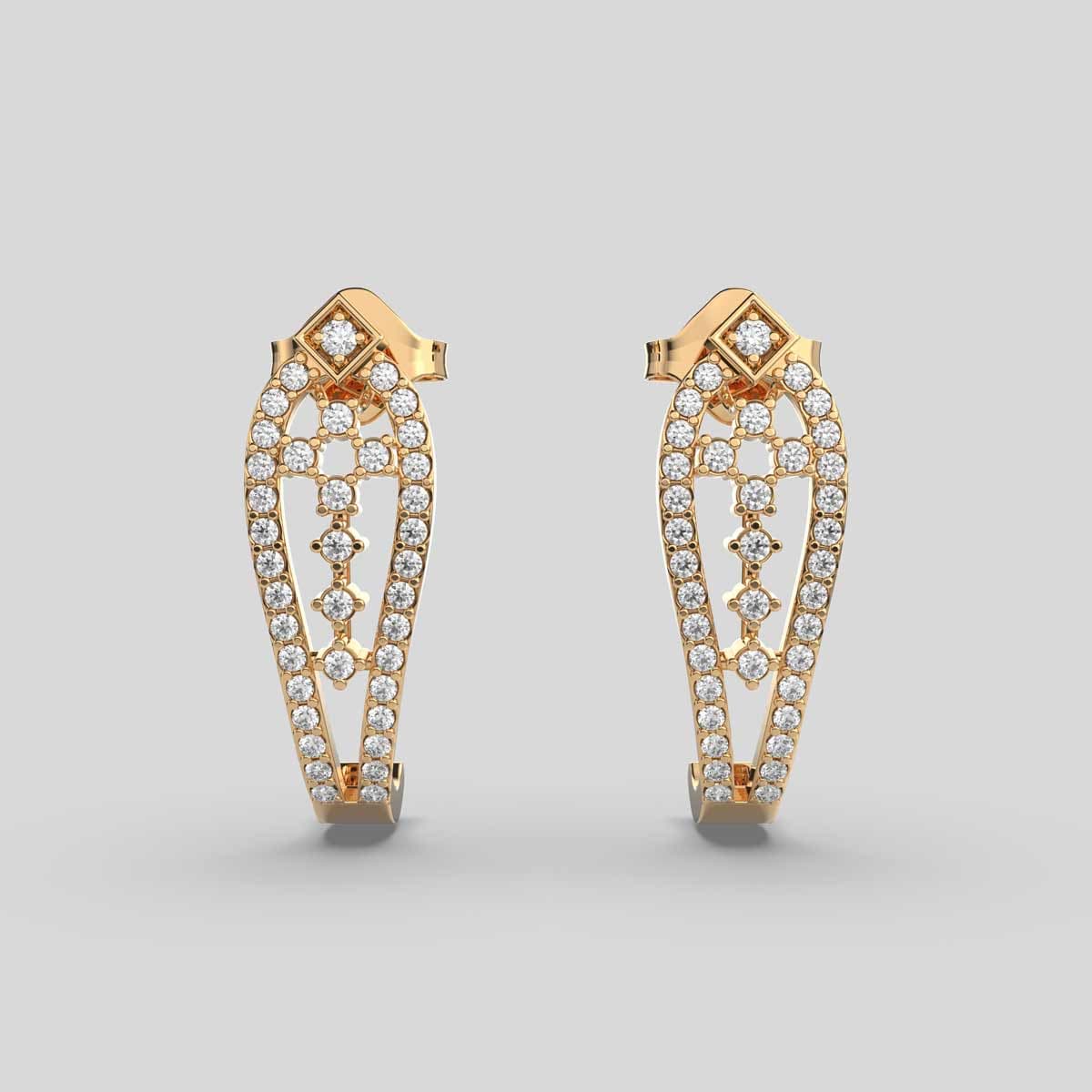 Aurora Charm Clustered Diamond Earrings