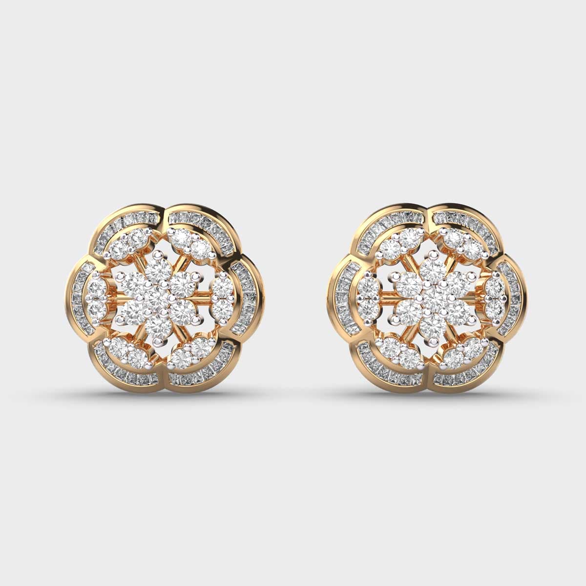 Mandala Shimmer Diamond Earstuds