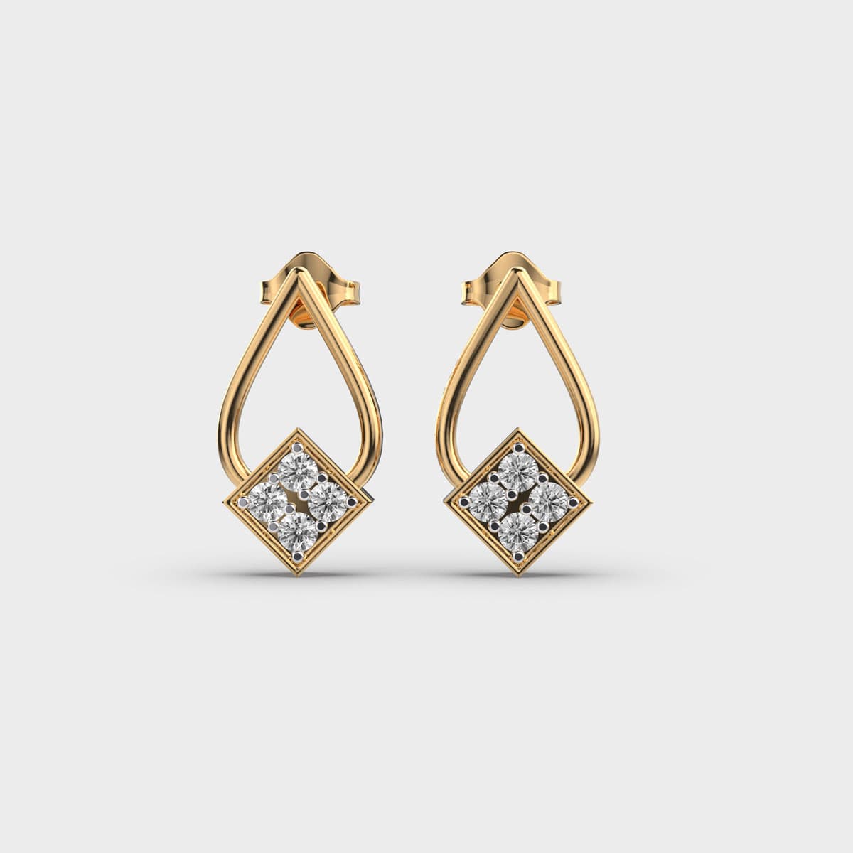 Teardrop In a Loop Diamond Earrings