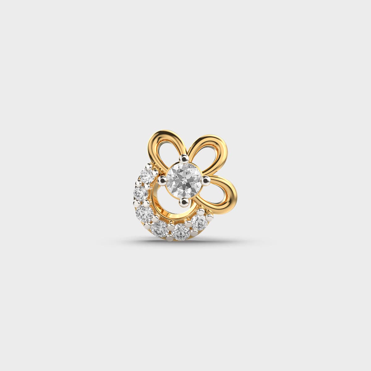 Petite Peony Blossom Diamond Nosepin