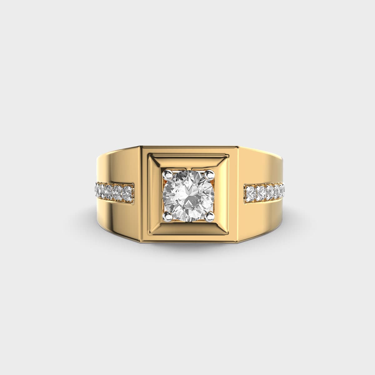 Bold Men's Diamond Band Ring For Men