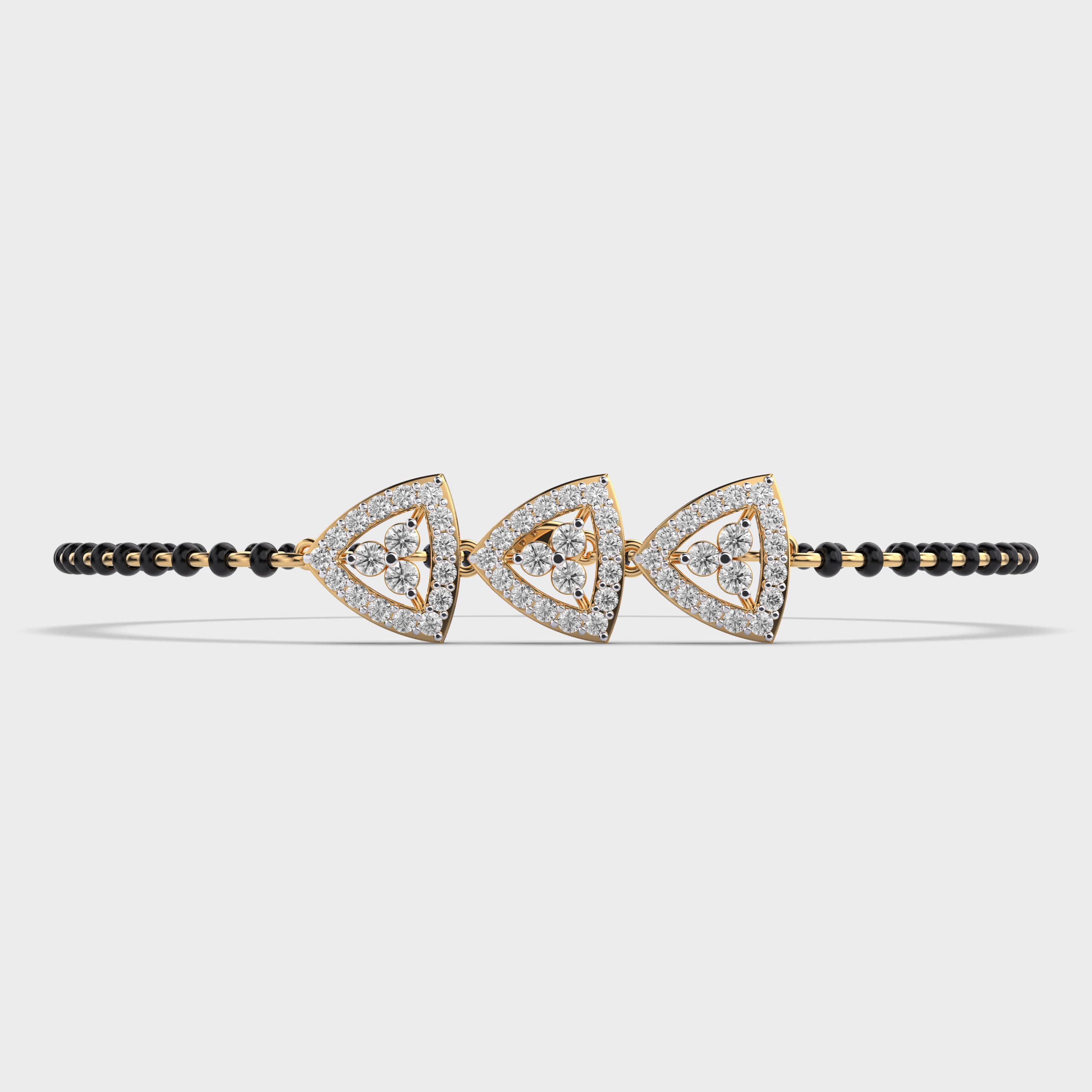 Edgy Love Diamond Mangalsutra Bracelet