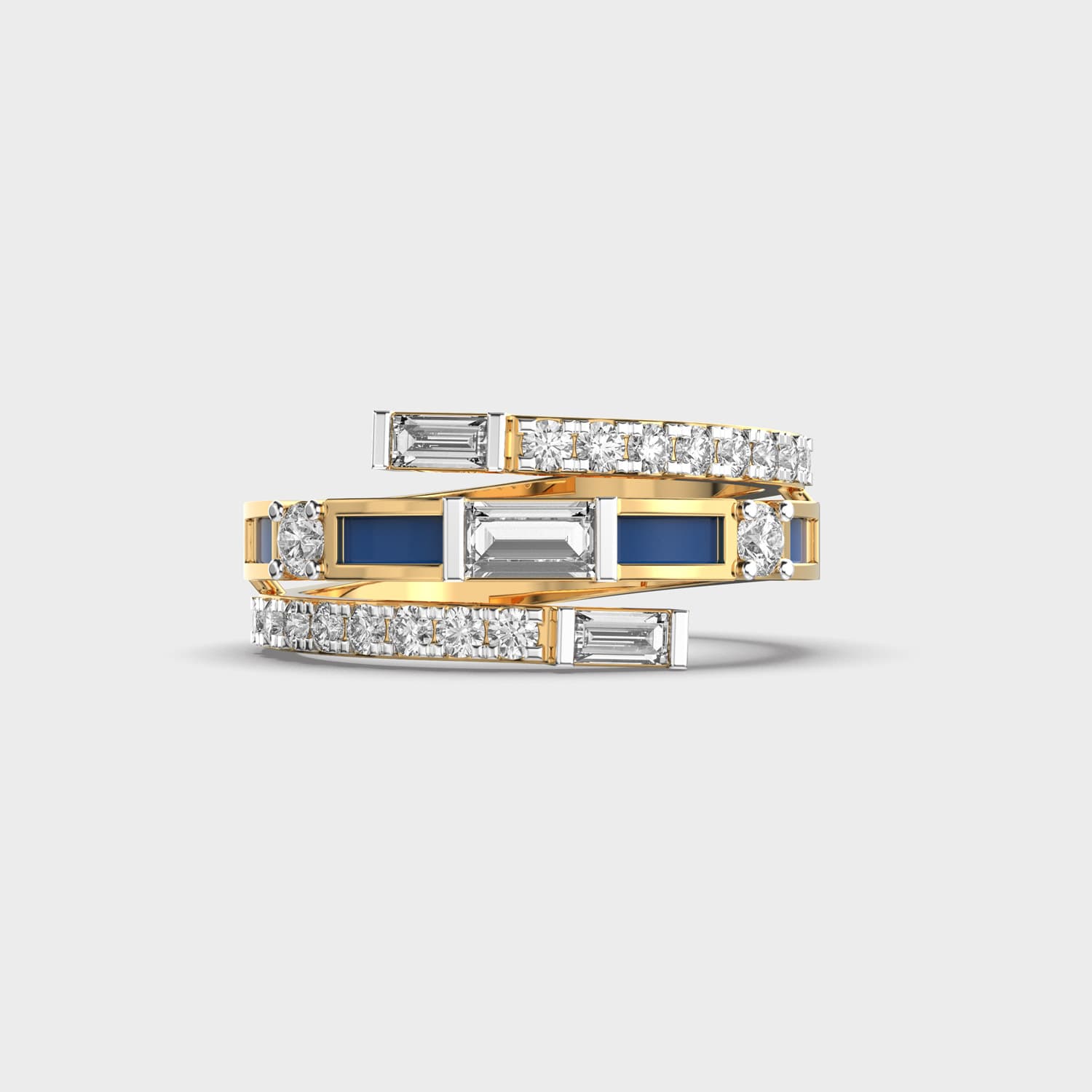 Trilayer Trinity Diamond Ring