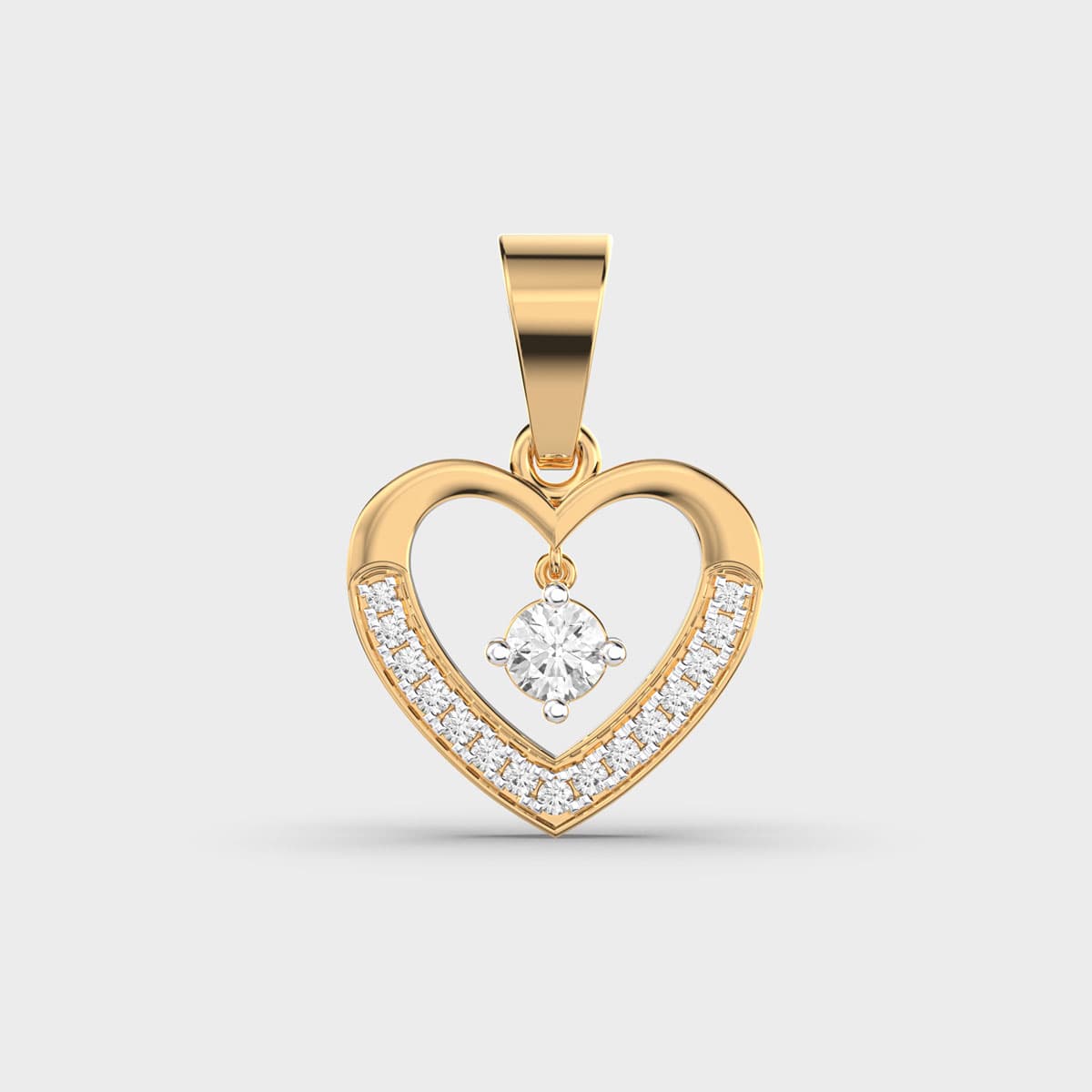 Heart Shaped Diamond Pendant