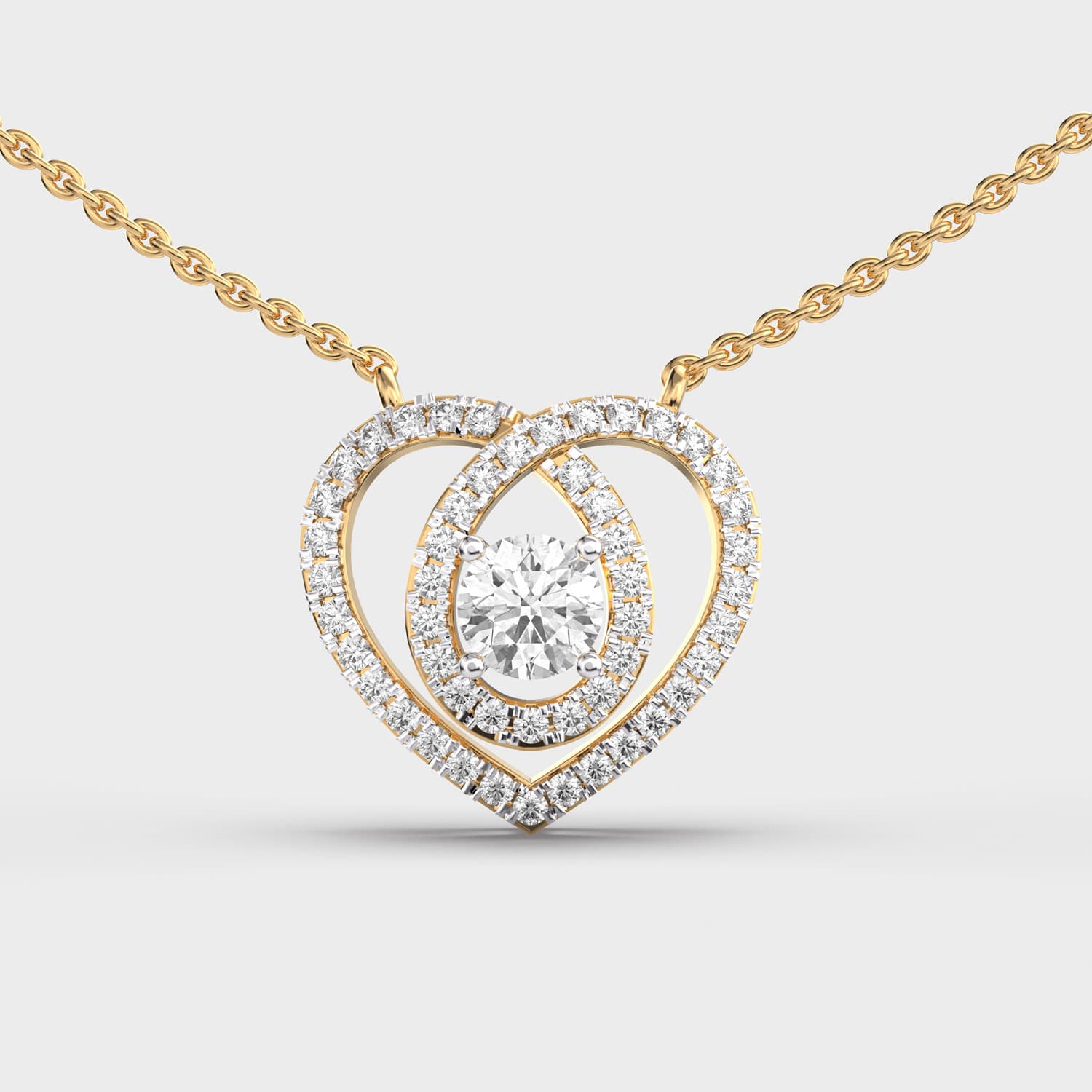 Heart-Shaped Diamond Pendant