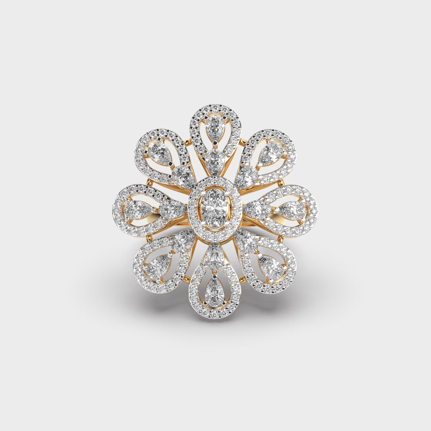 Full Bloom Azalea Cocktail Diamond Ring