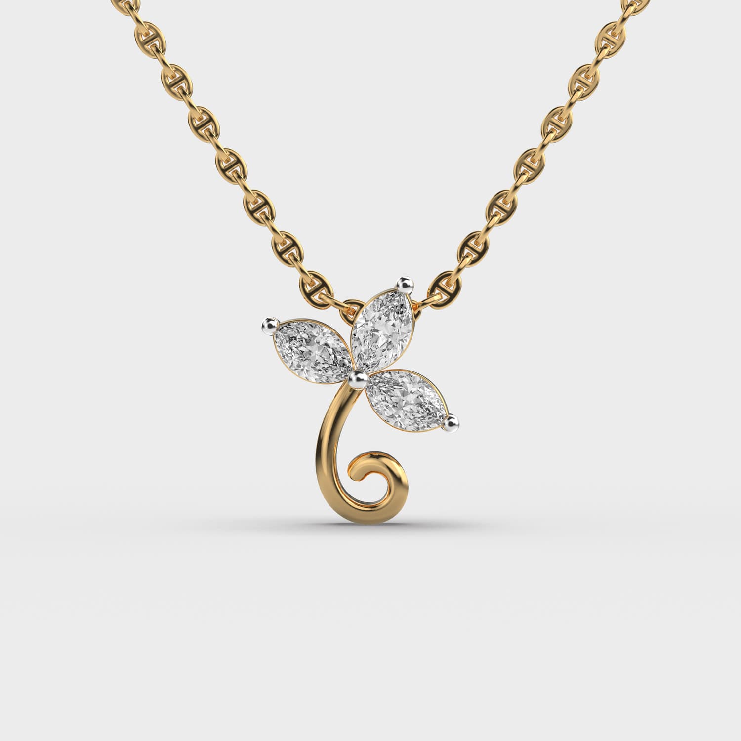 Elegant Floral Diamond Pendant