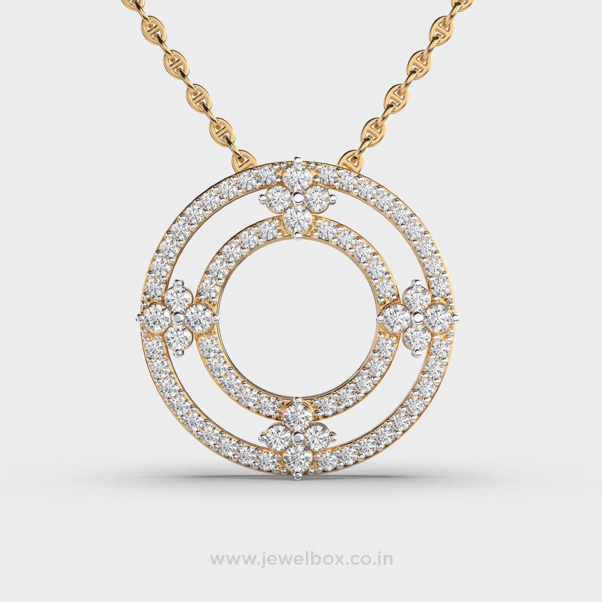 Round Halo Diamond Pendant