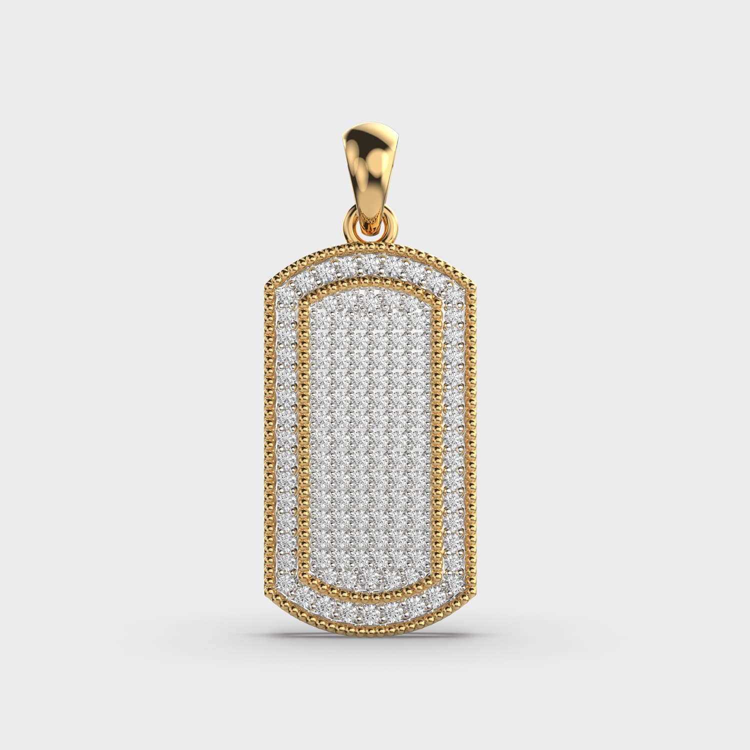 Rectangular Tag Diamond Pendant (Without Chain)